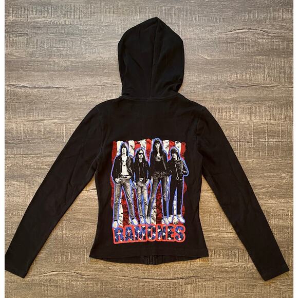 Sourpuss Jackets & Blazers - VTG 1977 Ramones Punk Rock Band Zip Up Hoodie Jacket, Black. RARE